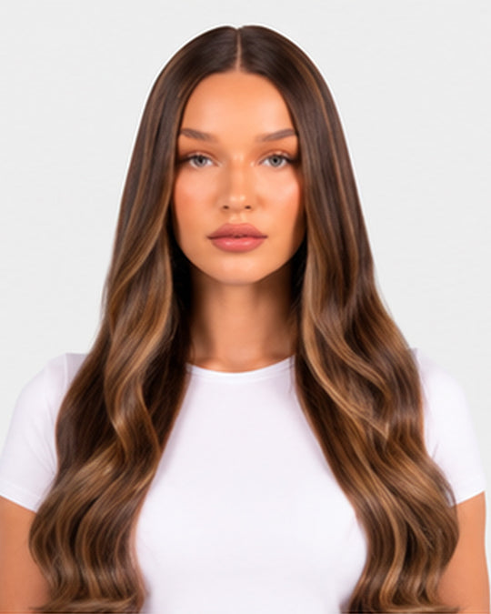 4/22 Dark Brown Golden Blonde - Brazilian Weft