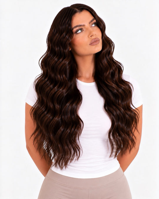 4 Medium Brown- Clip-In Hair Extensions